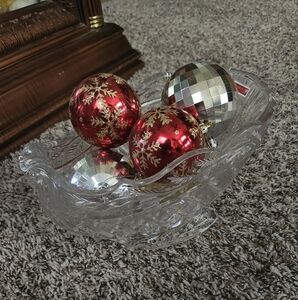 Marquis Crystal Christmas‎ Santa Winter Sled Decor Bowl